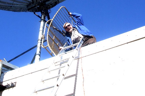 New studio to transmitter dish going up.