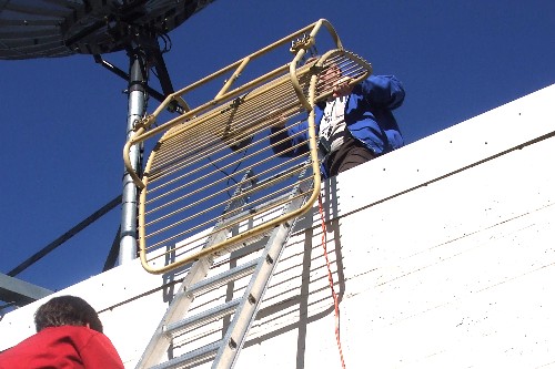 New studio to transmitter dish going up.