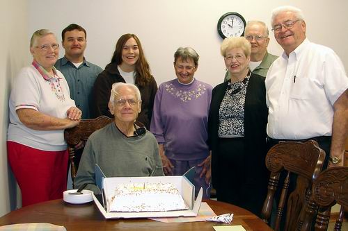 The staff Jean, Robert, Kristi, Jane, Annie Charlie and Wilbur joins Steve