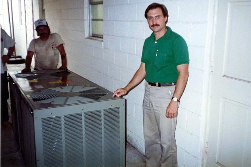 Clark Womble donated air conditioner to station