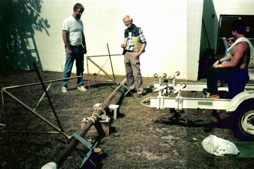 Steve Riggs with John Duty & Helper  putting togather the FM Antenna